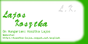 lajos kosztka business card